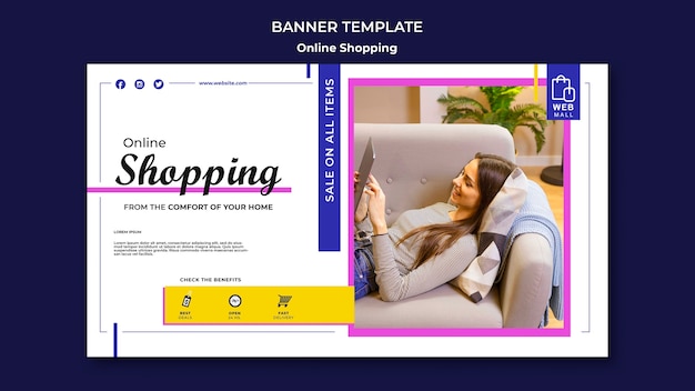 Shopping online concept banner template