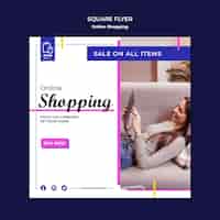 Free PSD shopping online concept square flyer template
