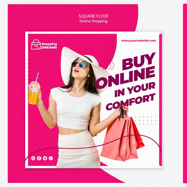 Shopping online flyer concept