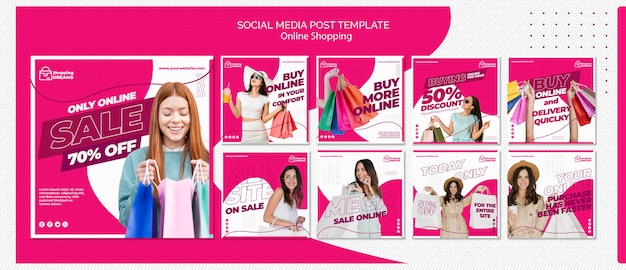 Shopping online social media post