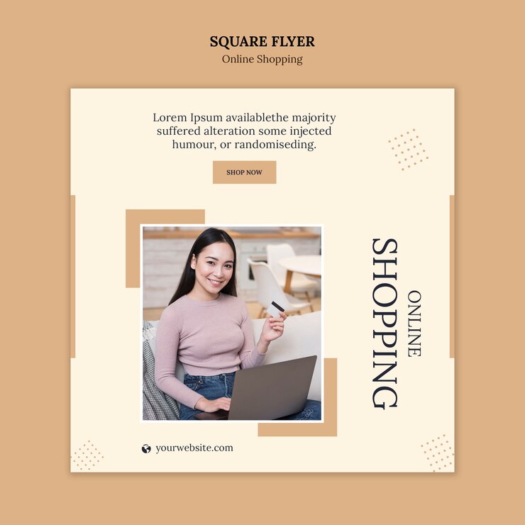 मुफ़्त PSD shopping online square flyer
