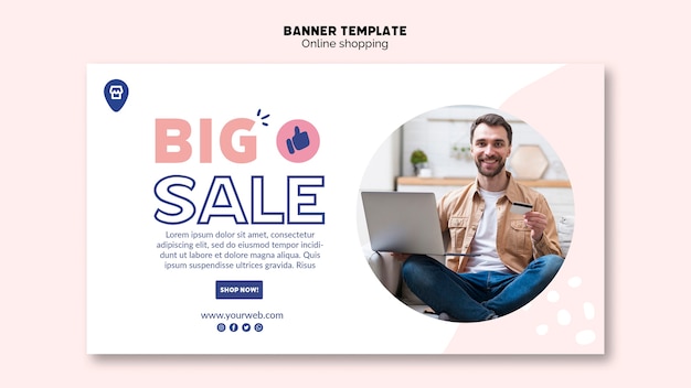 PSD gratuito shopping tema online per banner