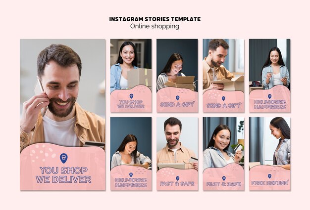 Покупки онлайн тема для историй Instagram