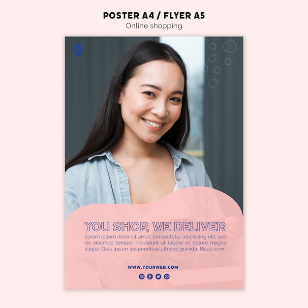 Shopping online theme for poster design