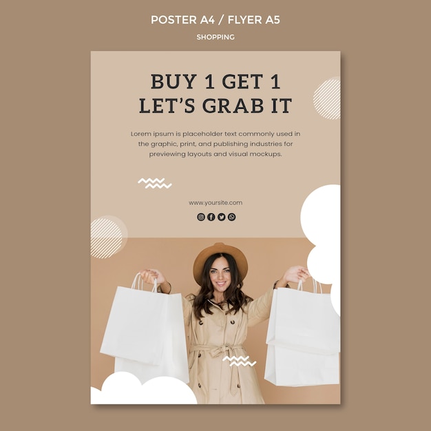 Shopping promotion flyer template