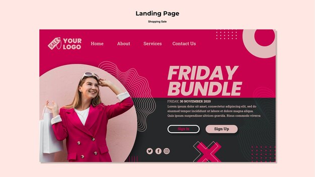 Shopping sale landing page template