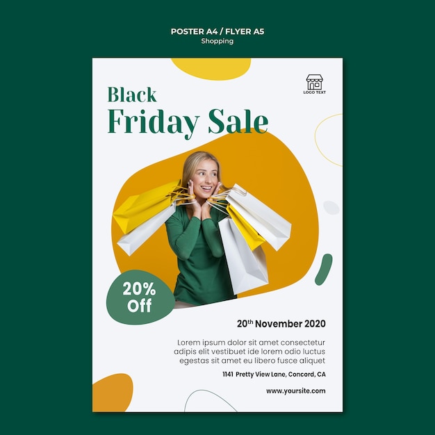 Shopping sale poster template