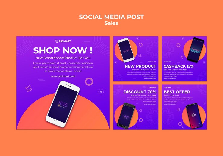 Free PSD shopping sale social media post template