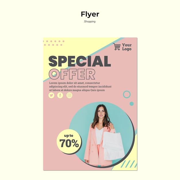 Free PSD shopping special sale flyer template