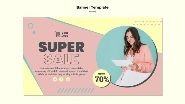 Shopping supper sale banner template