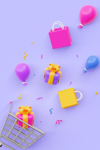 Free PSD shopping vertical background