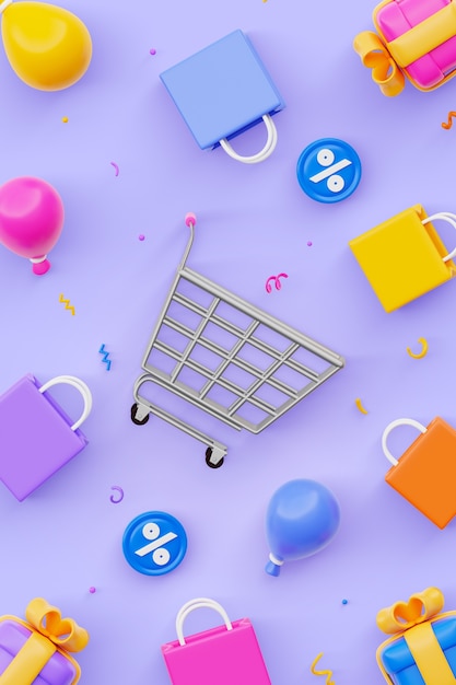 Free PSD shopping vertical background