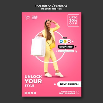 Poster modello donna dello shopping