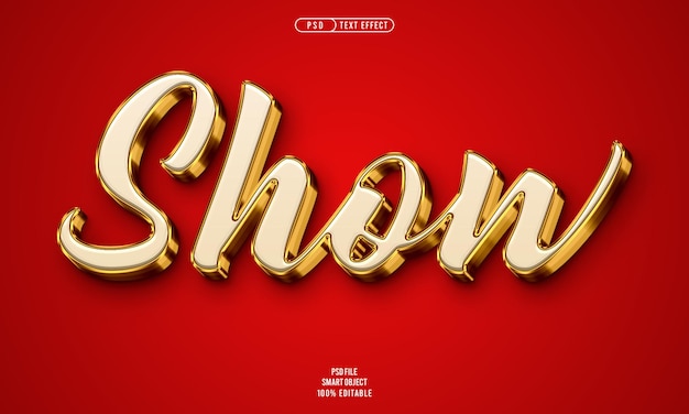 Show 3d editable text effect