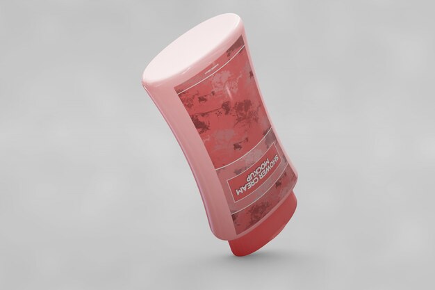 Shower cream mockup upside down