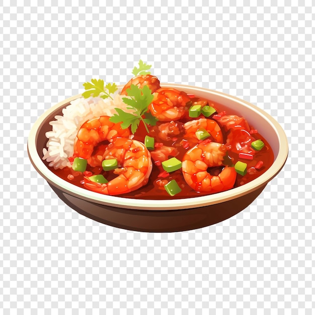 Shrimp creole isolated on transparent background