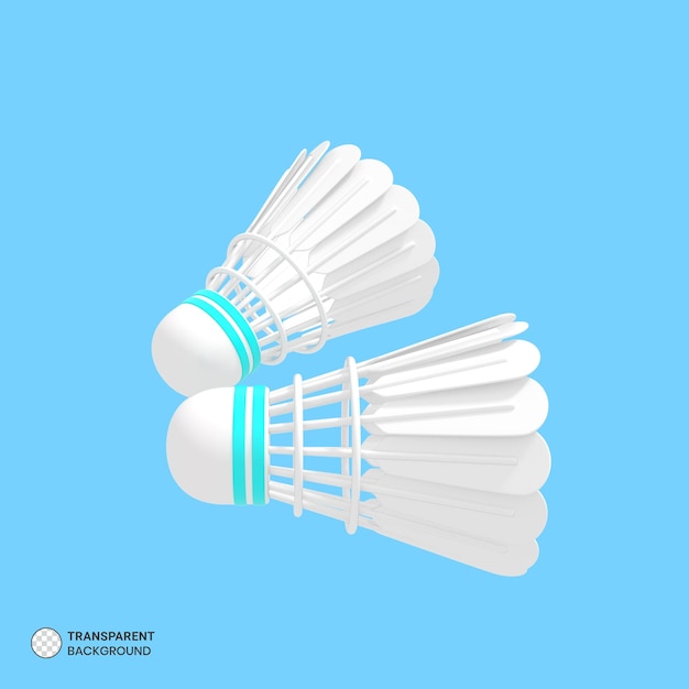 Free PSD shuttlecock icon isolated 3d render illustration