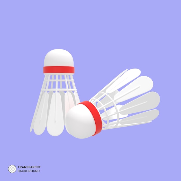 Free PSD shuttlecock icon isolated 3d render illustration