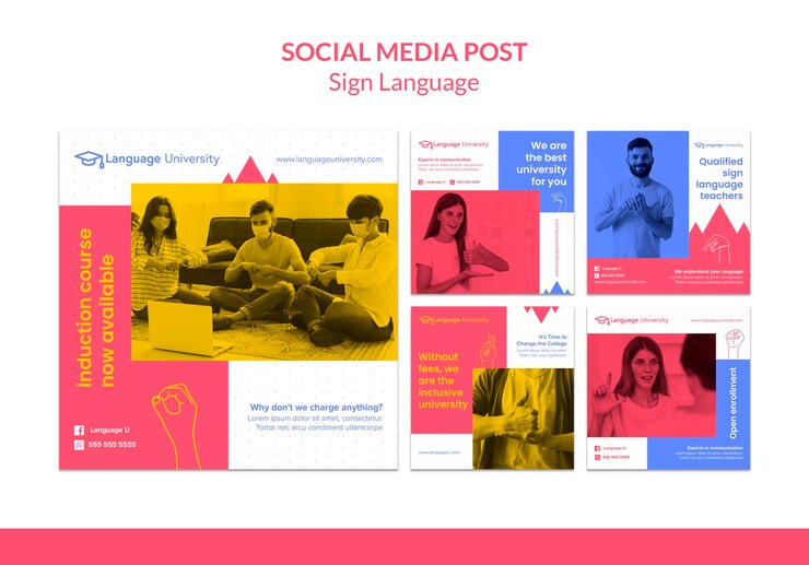 Free PSD sign language social media posts