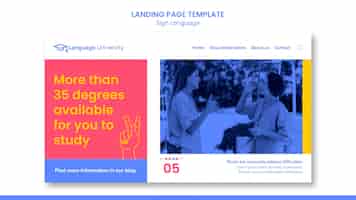 Free PSD sign language web template