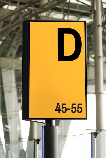 Signboard mockup at an airport