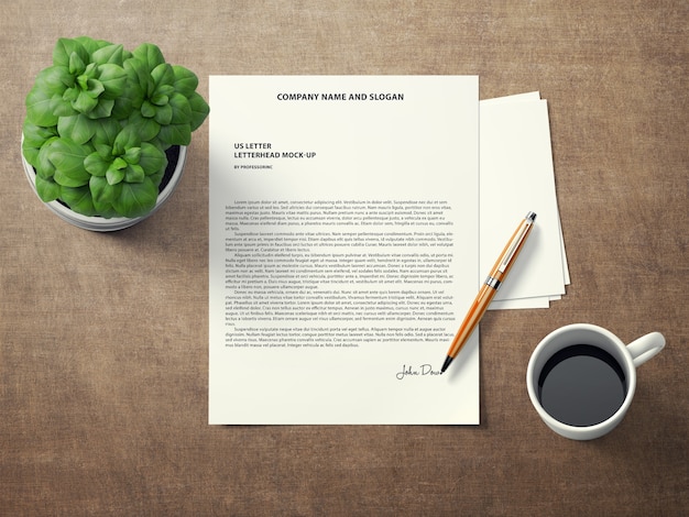 Free PSD signed document mock up