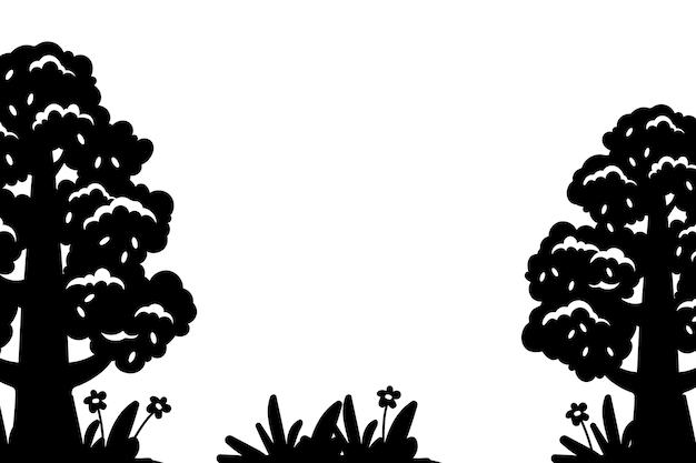 PSD gratuito silhouette di alberi isolati