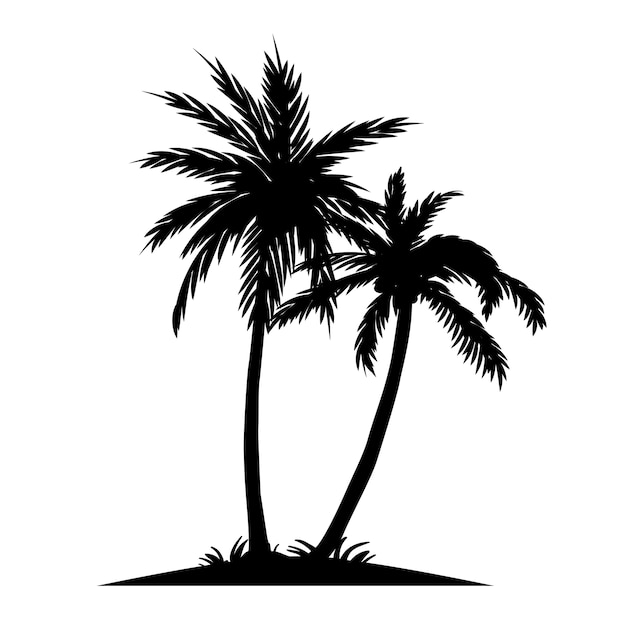 Free PSD silhouettes palm tree illustration