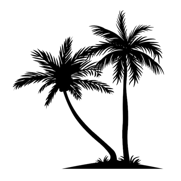 Free PSD silhouettes palm tree illustration