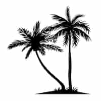 Free PSD silhouettes palm tree illustration