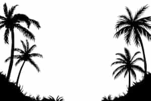 Free PSD silhouettes palm tree illustration