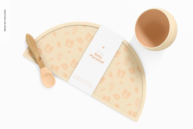 Download Free Psd Silicone Baby Placemat Mockup Top View