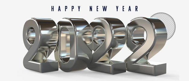 Silver 2021 new year 3d rendering isolated on transparent background