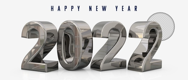 Silver 2021 new year 3d rendering isolated on transparent background