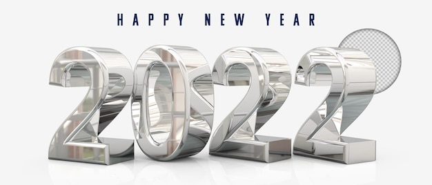Silver 2021 new year 3d rendering isolated on transparent background