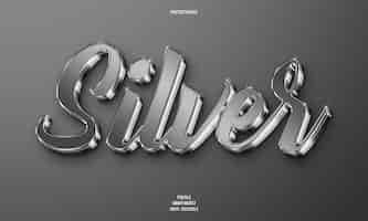 Free PSD silver 3d editable text effect
