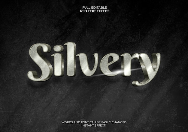 Silver 3D Text Effect