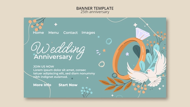 Free PSD silver anniversary landing page template