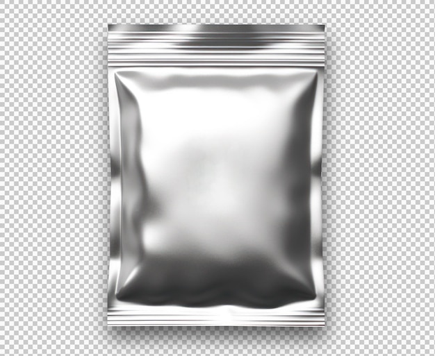 Бесплатный PSD Серебряная металлическая упаковка, изолированная на прозрачном фоне