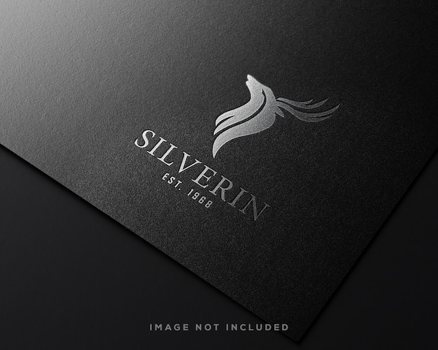 Silver paper pressed logo mockup