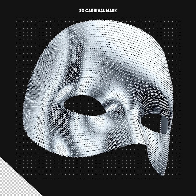 Free PSD silver rotated carnival mask