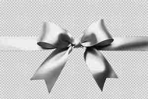 Free PSD silver satin ribbon for wrapping isolated on transparent background