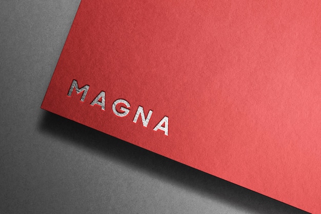 Silver Word Template on Red Paper – Free PSD Template Download