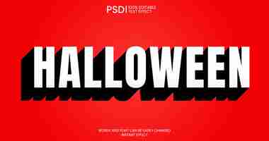 PSD gratuito semplice effetto testo 3d per halloween su uno sfondo rosso