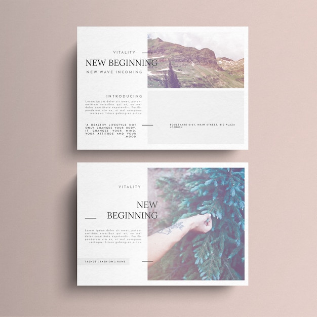 Simple Bright Postcard Template – Free PSD Template Download