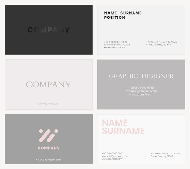 Free PSD simple business card template set