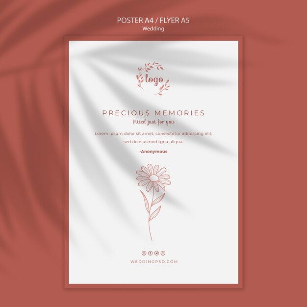Simple and elegant flyer for wedding