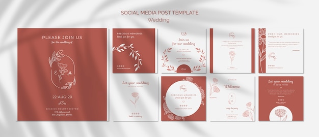 Simple and elegant instagram post collection for wedding
