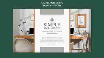 Free PSD simple interiors horizontal banner