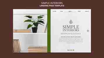 Free PSD simple interiors landing page